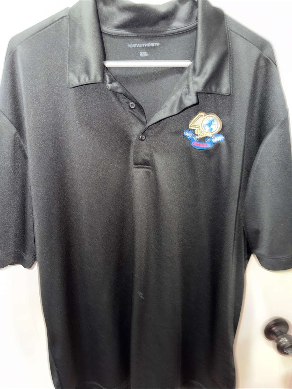 Port Authority Black Polo with Embroidered Crest